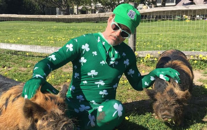 Robert Downey Jr. And Couple of Pigs on St. Patrick's Day - TVOvermind