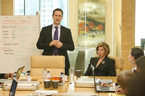 Josh Charles and Christine Baranski as Will Gardner and Diane Lockhart respectively