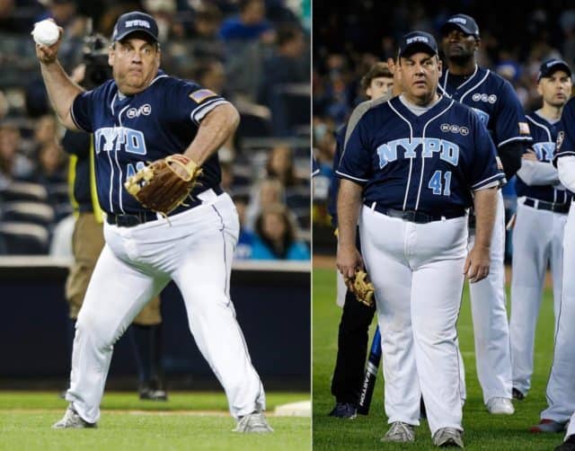 chris christie in baseball uniform