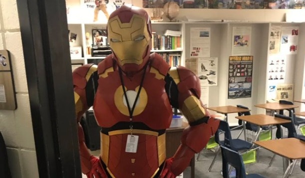 Teacher Builds An Iron Man Suit And Wears It To Class In - 